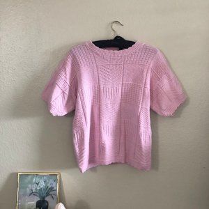 80s vintage heart knit short sleeve spring cottage core sweater
